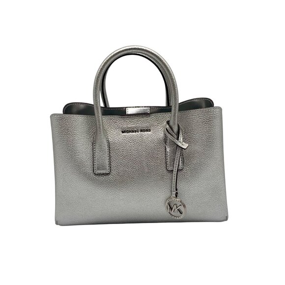 Michael Kors Silver Pebbled Leather Small Ruthie Satchel - Picture 1 of 10
